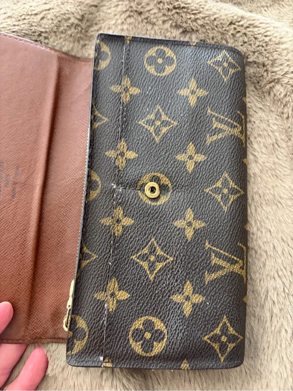 Louis Vuitton Monogram Continental Wallet in Dark Brown with Gold Hardware